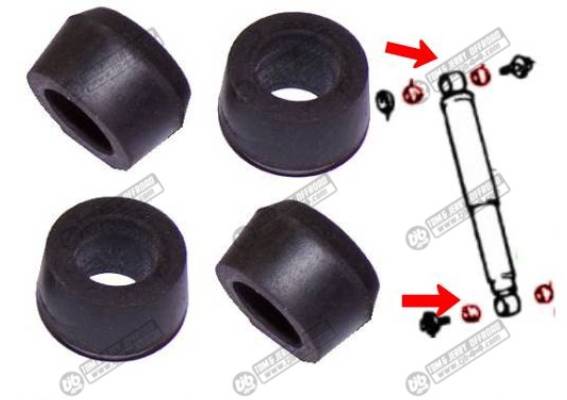 Silenblocs amortisseurs inf/sup, Axe 16mm, les 4